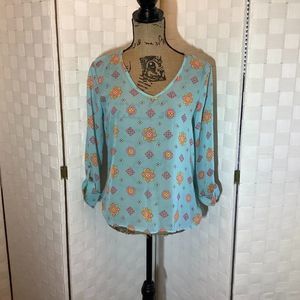 3 for $25 golden state blue sheer blouse size medium